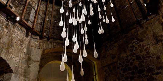 Glass art installation in the Ljubljana Castle by Tanja Pak