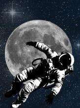 Astronaut in front of the moon