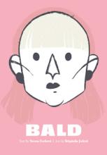 Bald book cover - a bald person's face with a clear outline of hair overlaying the head