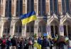 Rally in Front of Suzzallo in support of Ukraine